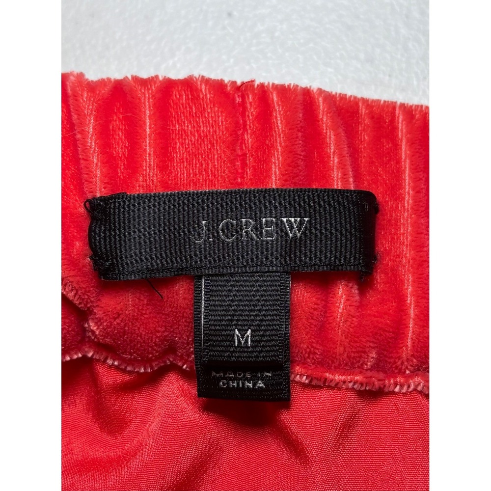 J. Crew Red Orange Velvet Skirt Medium PR5879 Party Pockets Ruffles - Picture 4 of 10